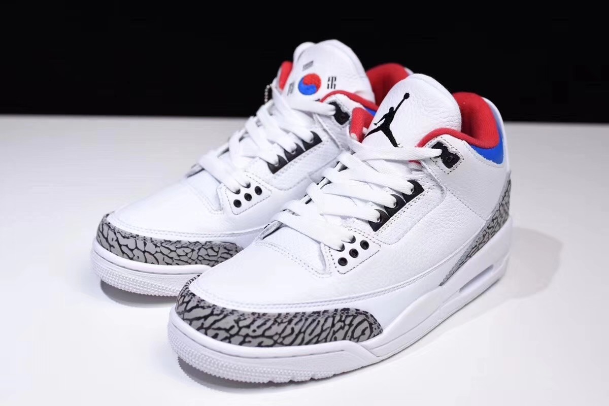 Air Jordan 3 NRG Seoul White Soar-Atom Red Shoes